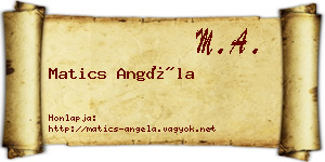 Matics Angéla névjegykártya